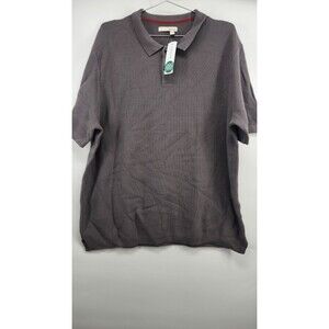 Hawker Rye Men's Gray XL Pique Sweater Polo Shirt NWT 100% Cotton